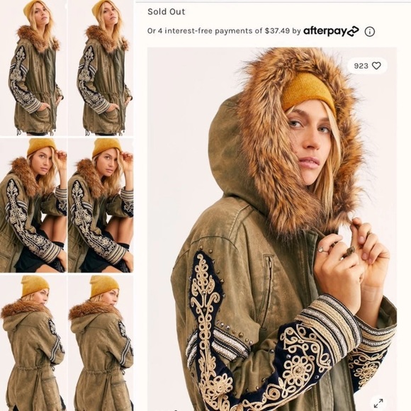 NWOT RARE! Free People Golden Quills Parka - Picture 2 of 14